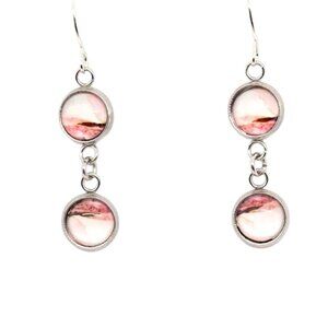 Pink Graphic Dot Earrings
